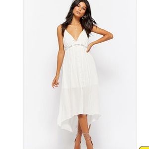 Forever 21 Geo-Trim High-Low White Dress